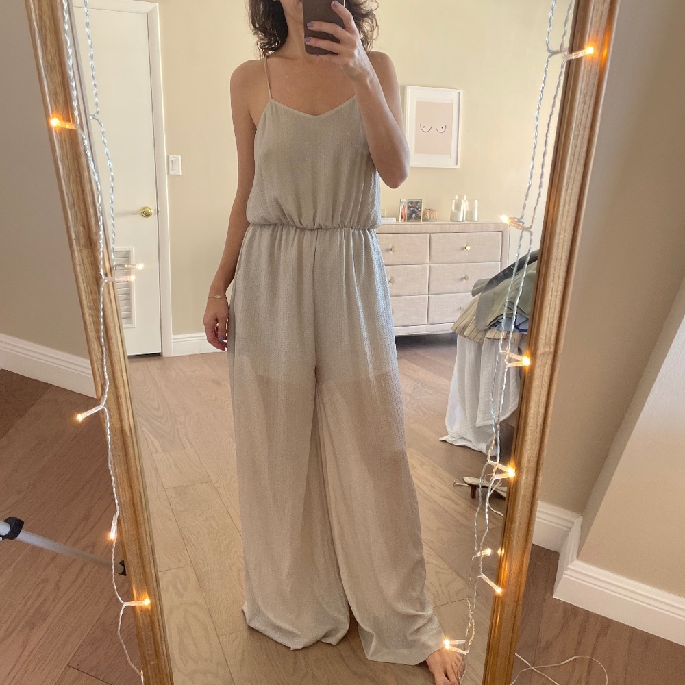 Wide leg jumpsuit with lining